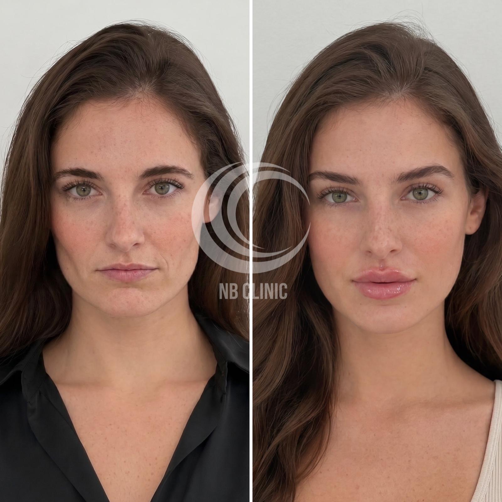 Resultado de harmonização facial — vista frontal